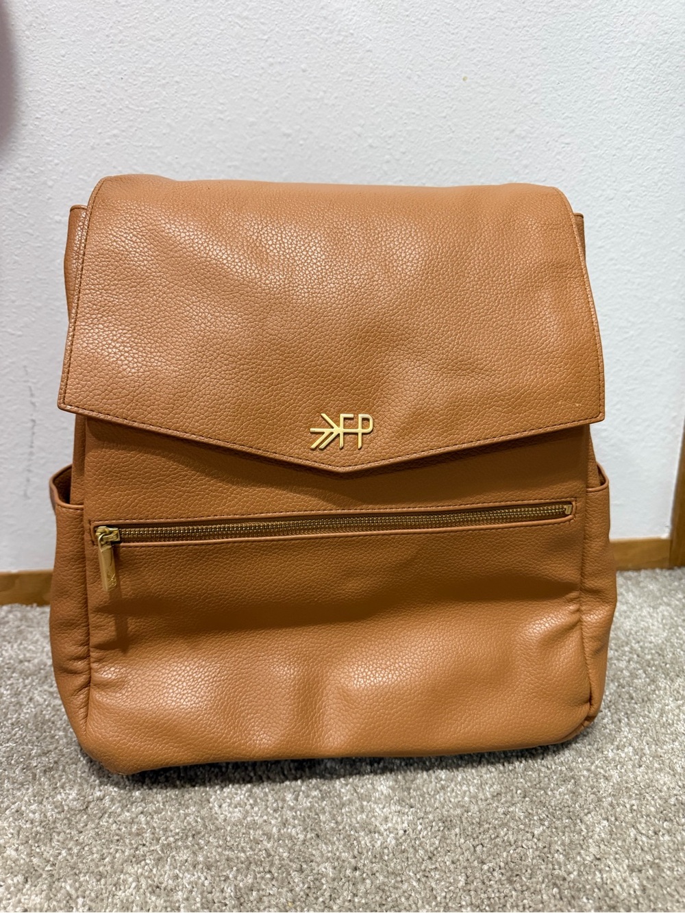 Freshly Picked Cognac Leather Backpack Tote
